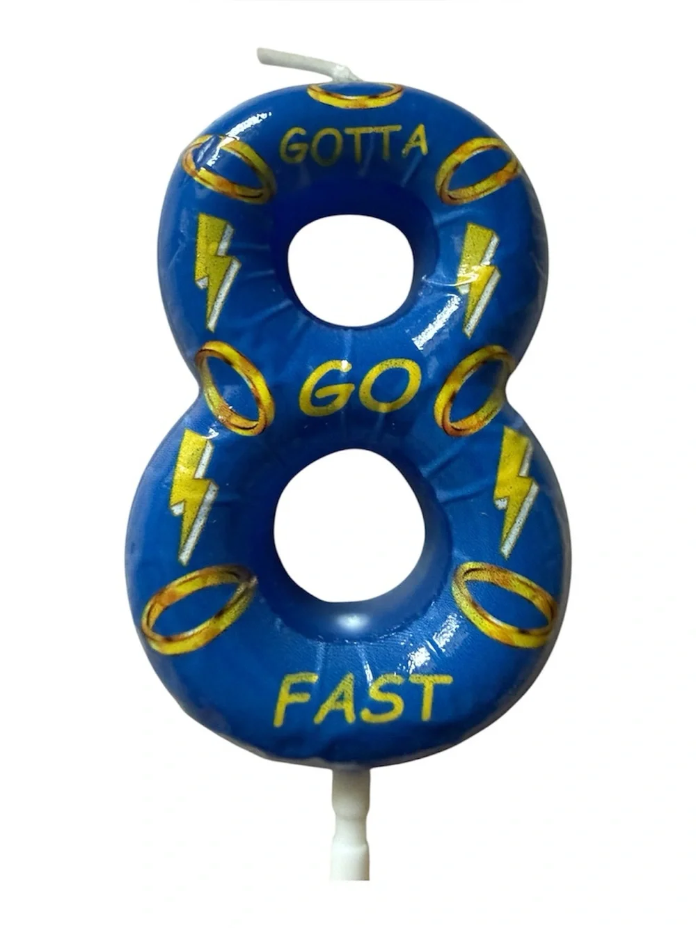 New SONIC Blue Number 8 Birthday Candle - 